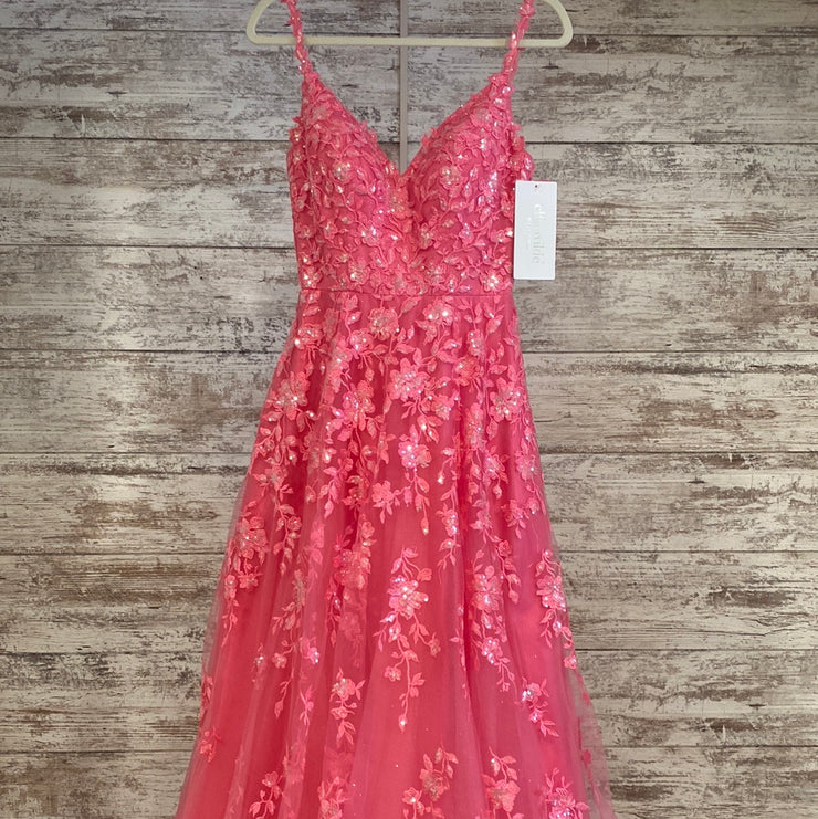PINK SPARKLY A LINE GOWN