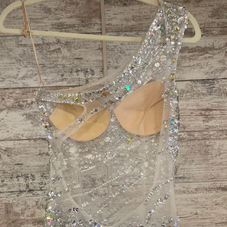 WHITE GEMMED MERMAID GOWN