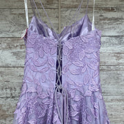PURPLE/FLORAL A LINE GOWN