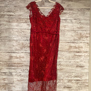 RED LACE LONG DRESS $325