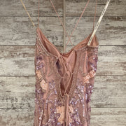 PINK FULL BEADED LONG EVENING