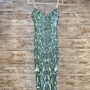 GREEN SPARKLY LONG DRESS