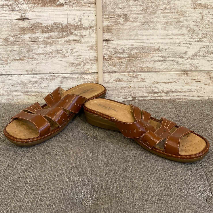 BROWN LEATHER SANDALS