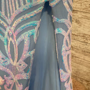 BLUE/PINK SEQUIN LONG DRESS