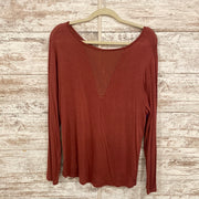 RUST COLORED LONG SLEEVE TOP