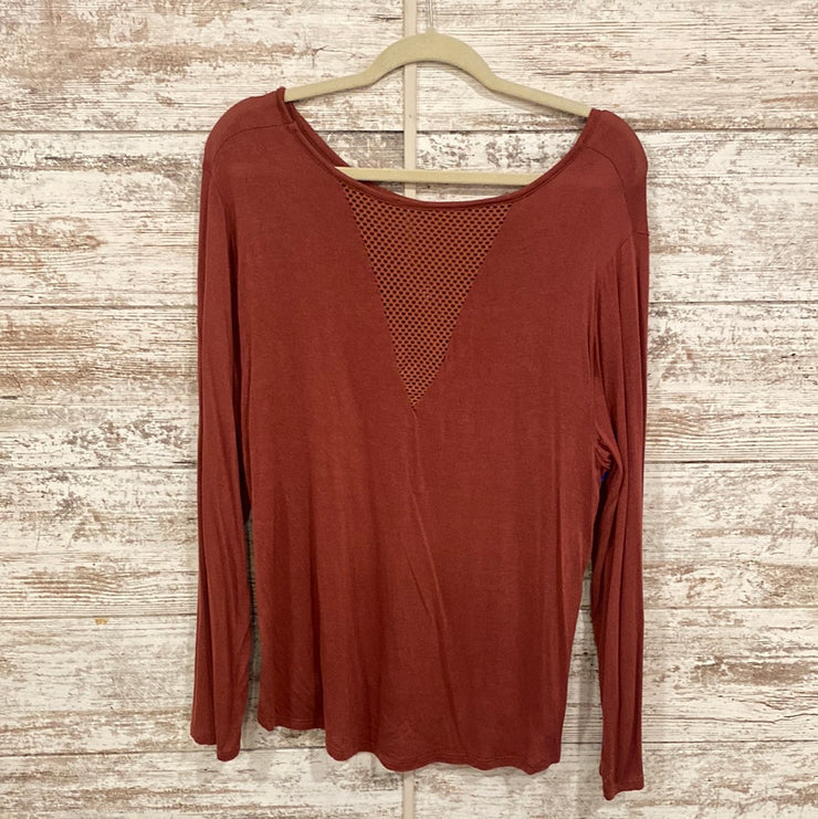RUST COLORED LONG SLEEVE TOP