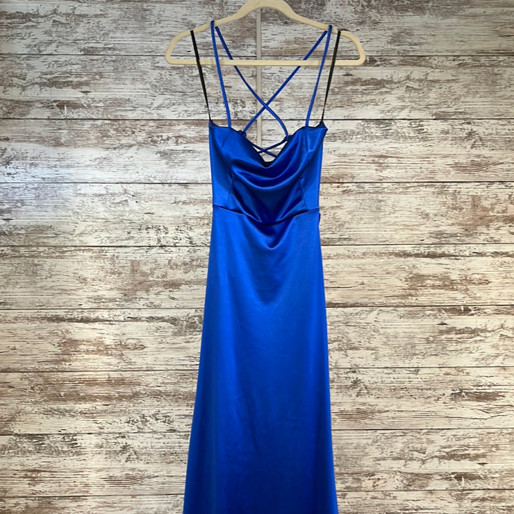 ROYAL BLUE LONG EVENING GOWN