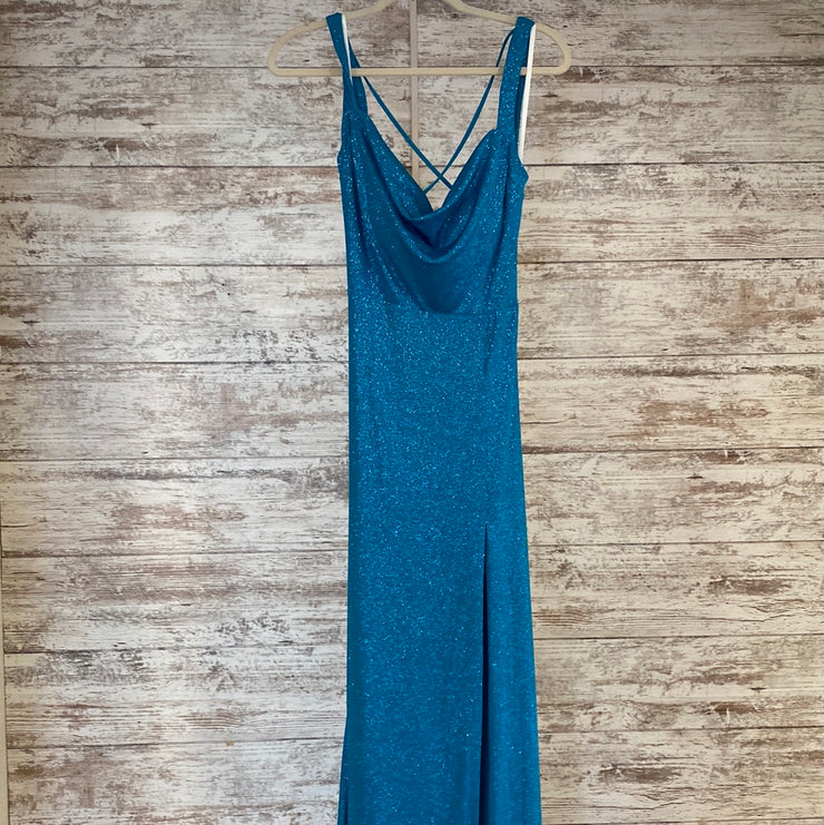 BLUE SPARKLY LONG DRESS (NEW)