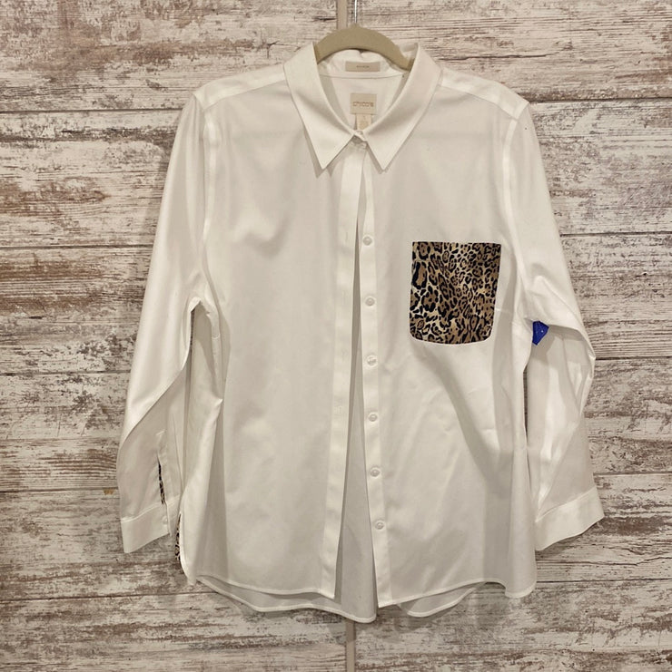 WHITE SHIRT W/ LEOPARD POCKET