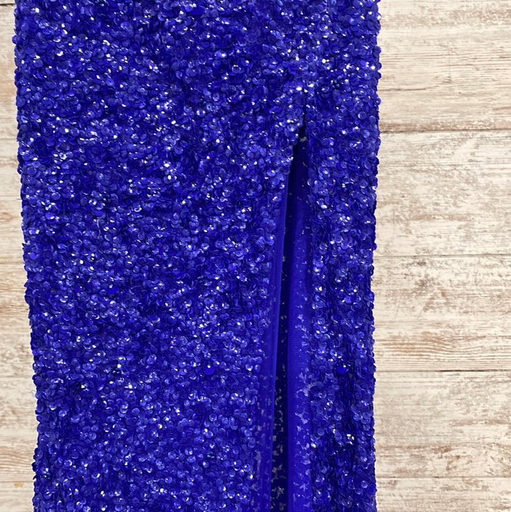 ROYAL BLUE FULL SEQUIN DRESS