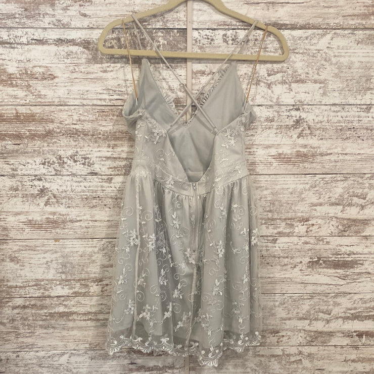 GRAY/FLORAL SHORT DRESS