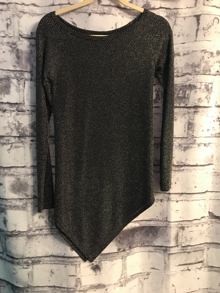 BLACK/SILVER LONG SLEEVE TOP