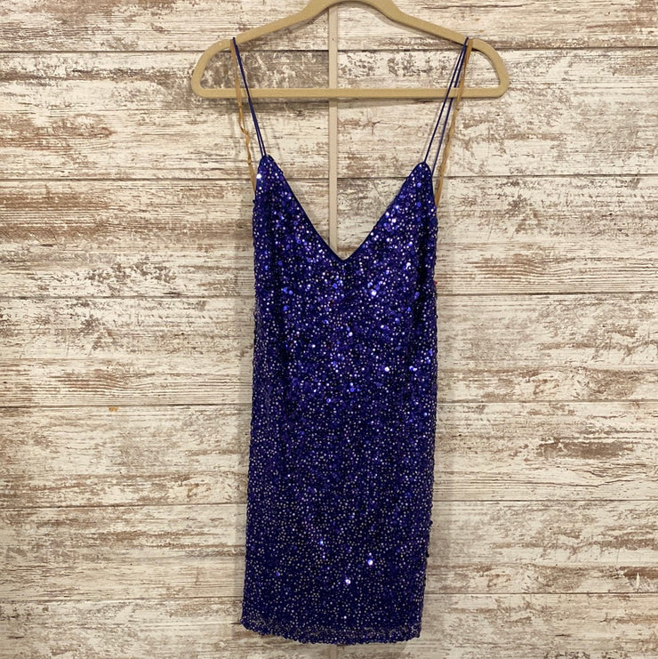 ROYAL BLUE SEQUIN SHORT DRESS