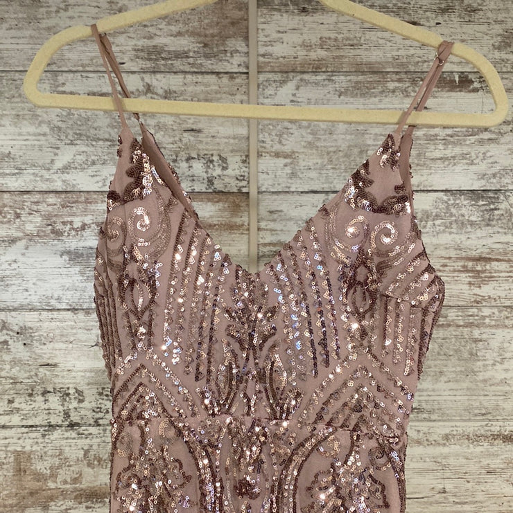 BLUSH SPARKLY LONG DRESS