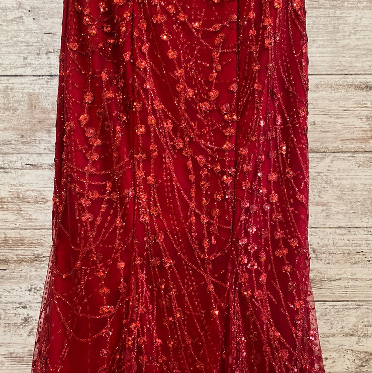 RED SPARKLY MERMAID GOWN