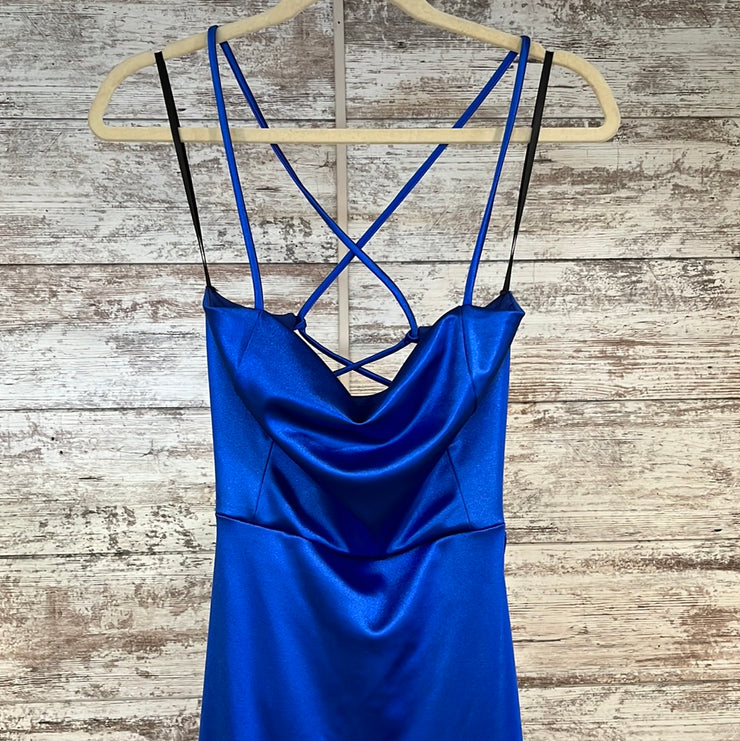 ROYAL BLUE LONG EVENING GOWN