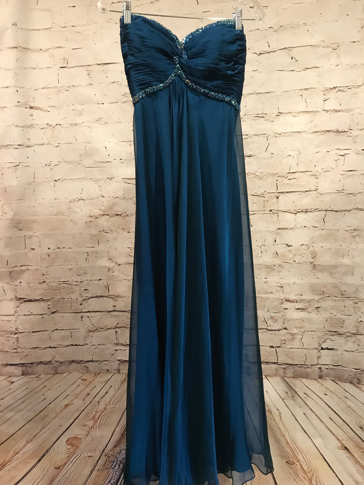 TEAL LONG EVENING GOWN