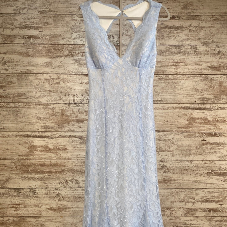 BLUE LACE LONG DRESS (NEW)