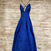 ROYAL BLUE A LINE GOWN