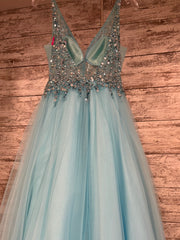 BLUE PRINCESS A LINE GOWN