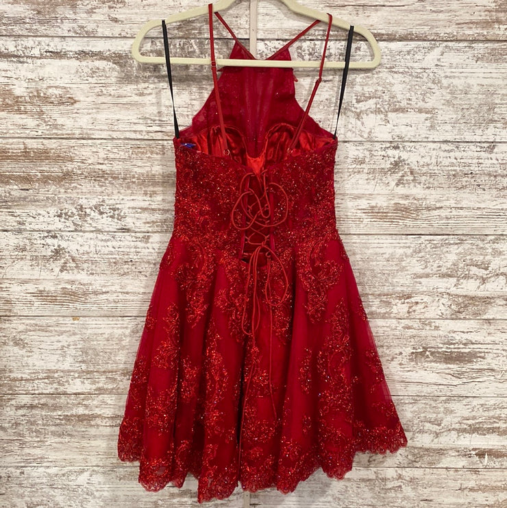 RED SPARKLY SHORT DRESS