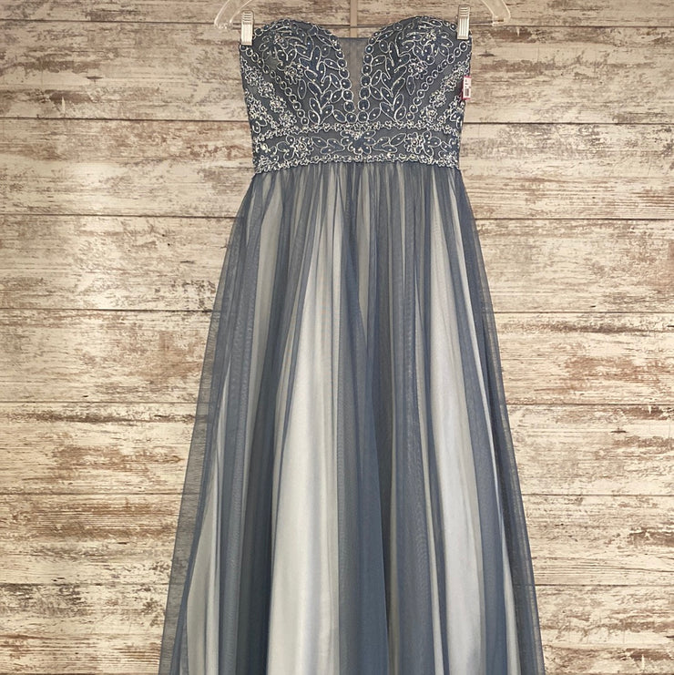 BLUE A LINE GOWN