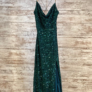 GREEN SPARKLY LONG DRESS