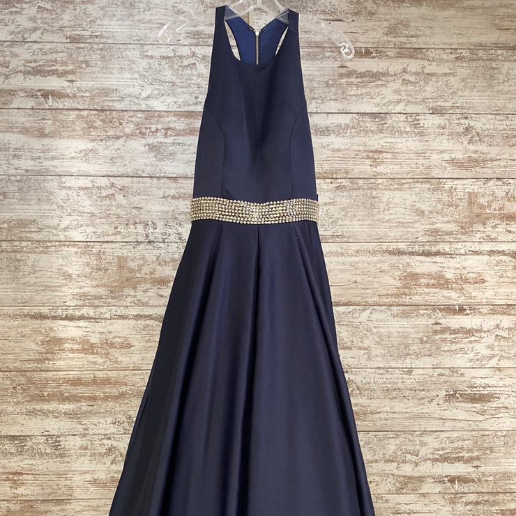 NAVY A LINE GOWN