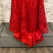 RED LACE MERMAID GOWN