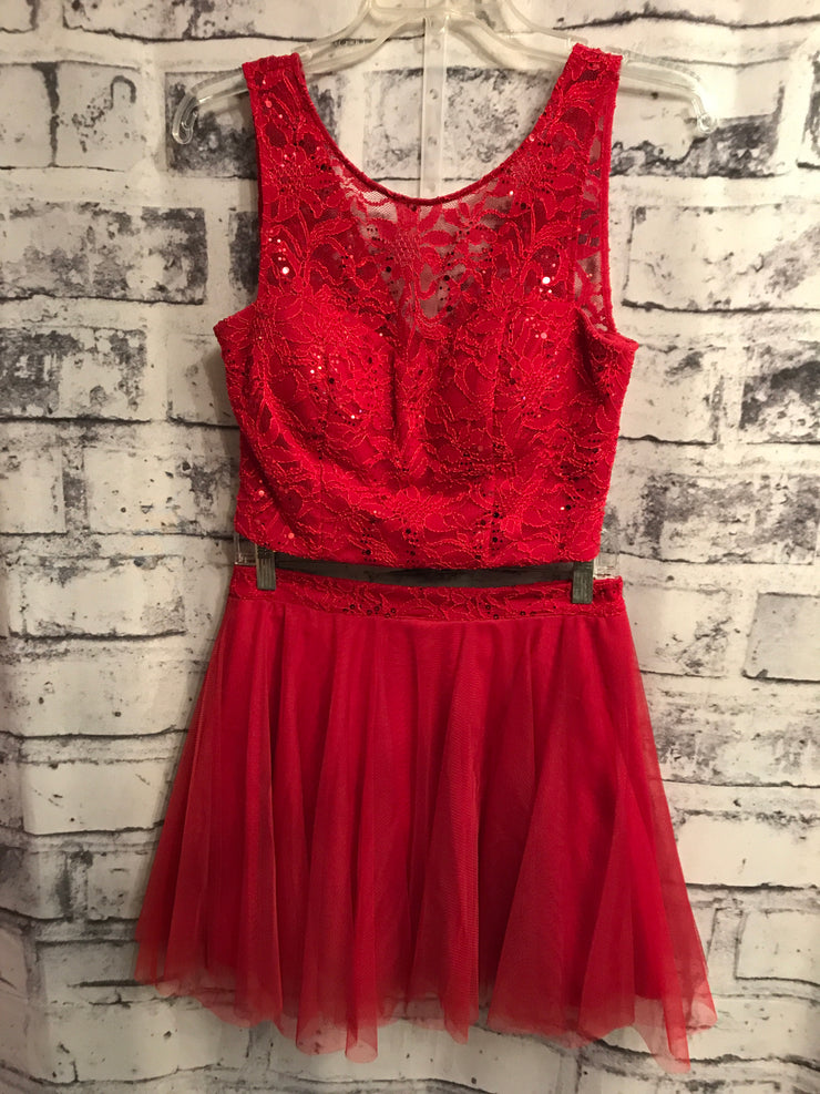 RED 2 PC. SHORT DRESS SET