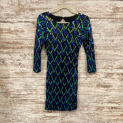 BLUE/GREEN SPARKLY SHORT DRESS