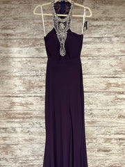 PURPLE LONG EVENING GOWN-NEW