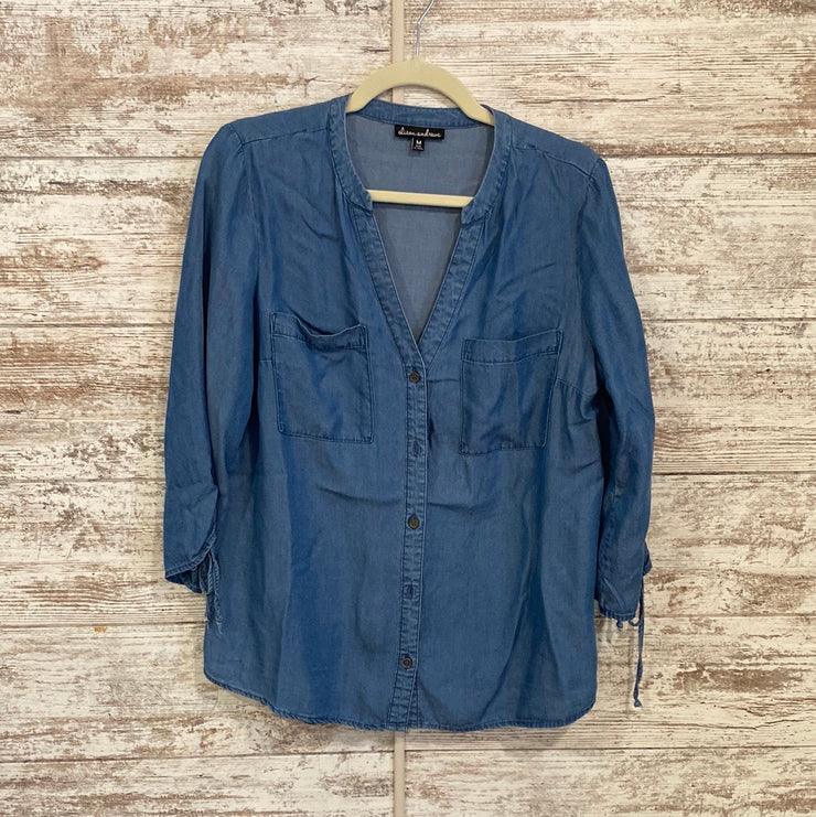 BLUE DENIM LONG SLEEVE TOP