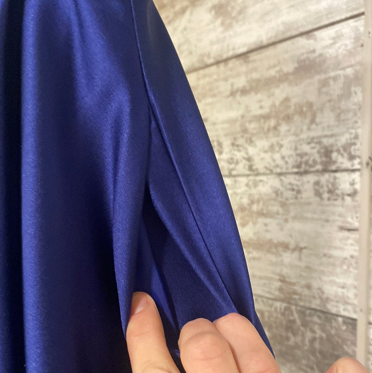 ROYAL BLUE A LINE GOWN