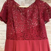 BURGUNDY LONG EVENING GOWN