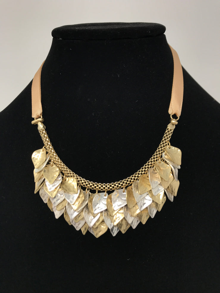 SILVER/GOLD LEAVES NECKLACE