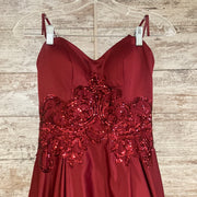 BURGUNDY A LINE GOWN (NEW)