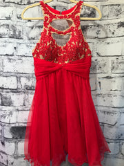 RED BEADED SHORT DRESS