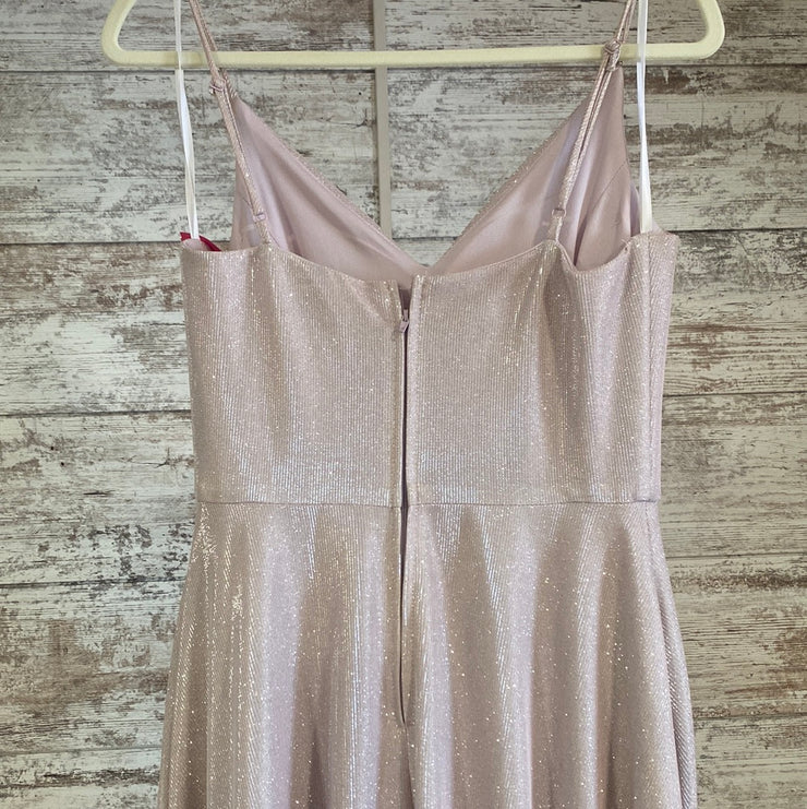 PINK SPARKLY A LINE GOWN