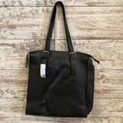 BLACK LEATHER TOTE