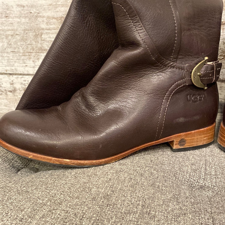 BROWN LEATHER TALL BOOTS $300