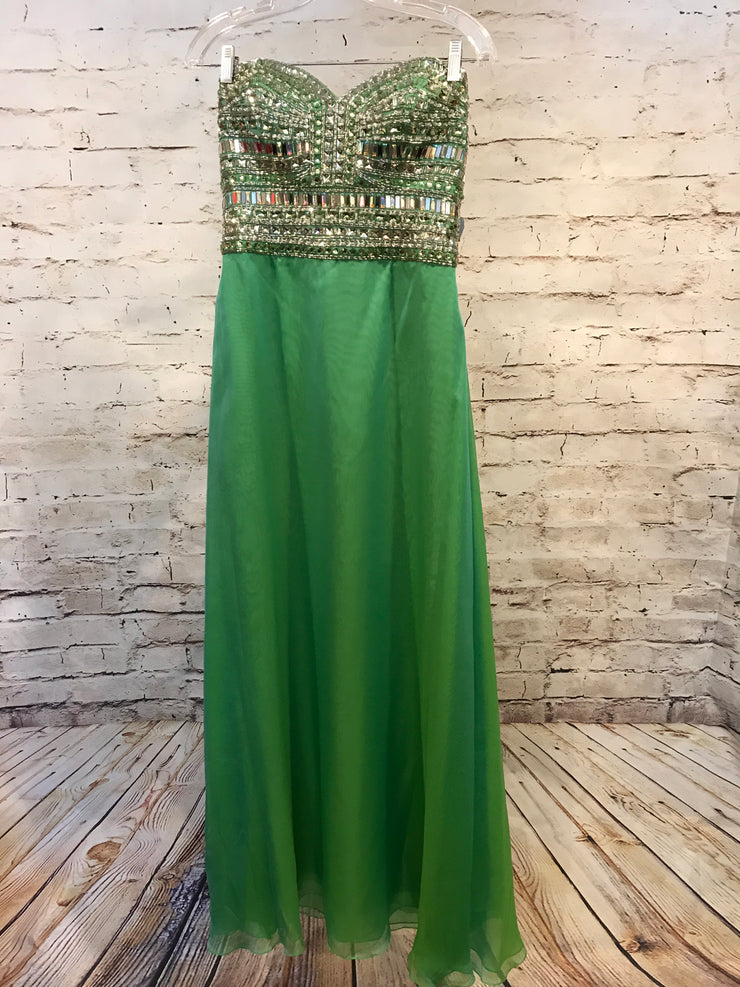 GREEN BEADED TOP GOWN (NEW)