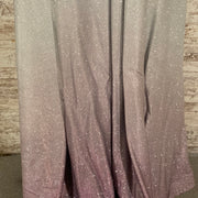 GRAY SPARKLY A LINE GOWN