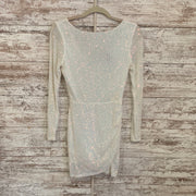 WHITE IRREDESCENT SHORT DRESS