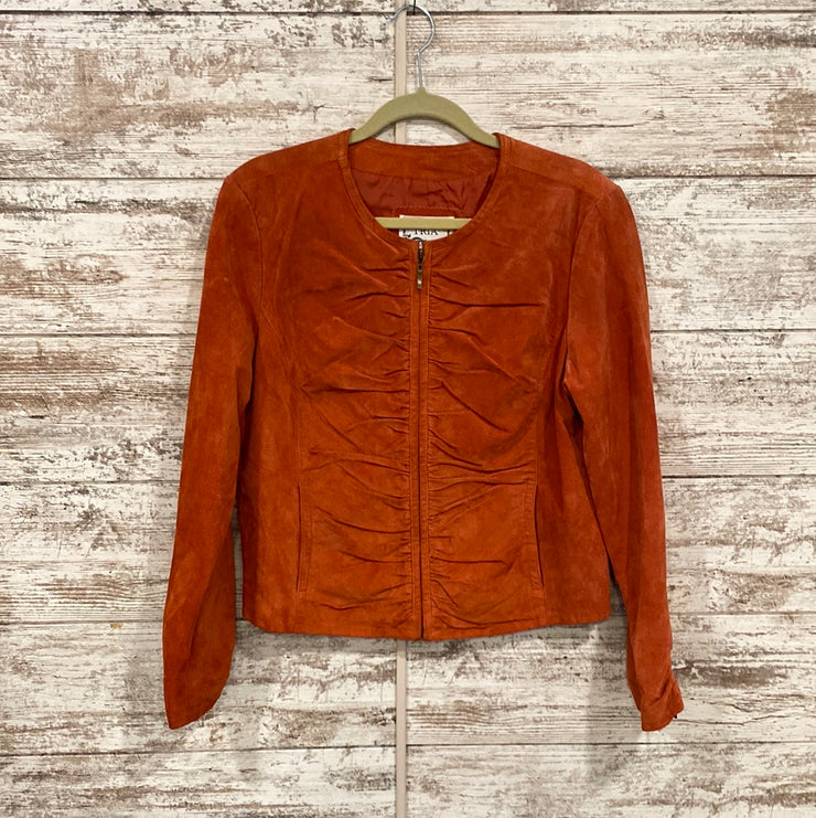 ORANGE 100% LEATHER JACKET