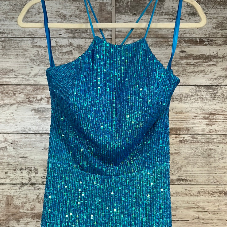 BLUE SPARKLY LONG DRESS (NEW)