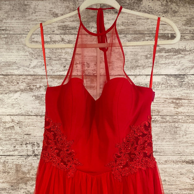 RED A LINE GOWN