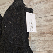 BLACK SPARKLY A LINE GOWN
