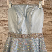 BLUE SPARKLY A LINE GOWN (NEW)