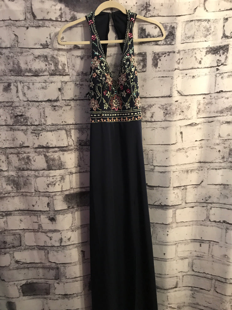 NAVY LONG EVENING GOWN